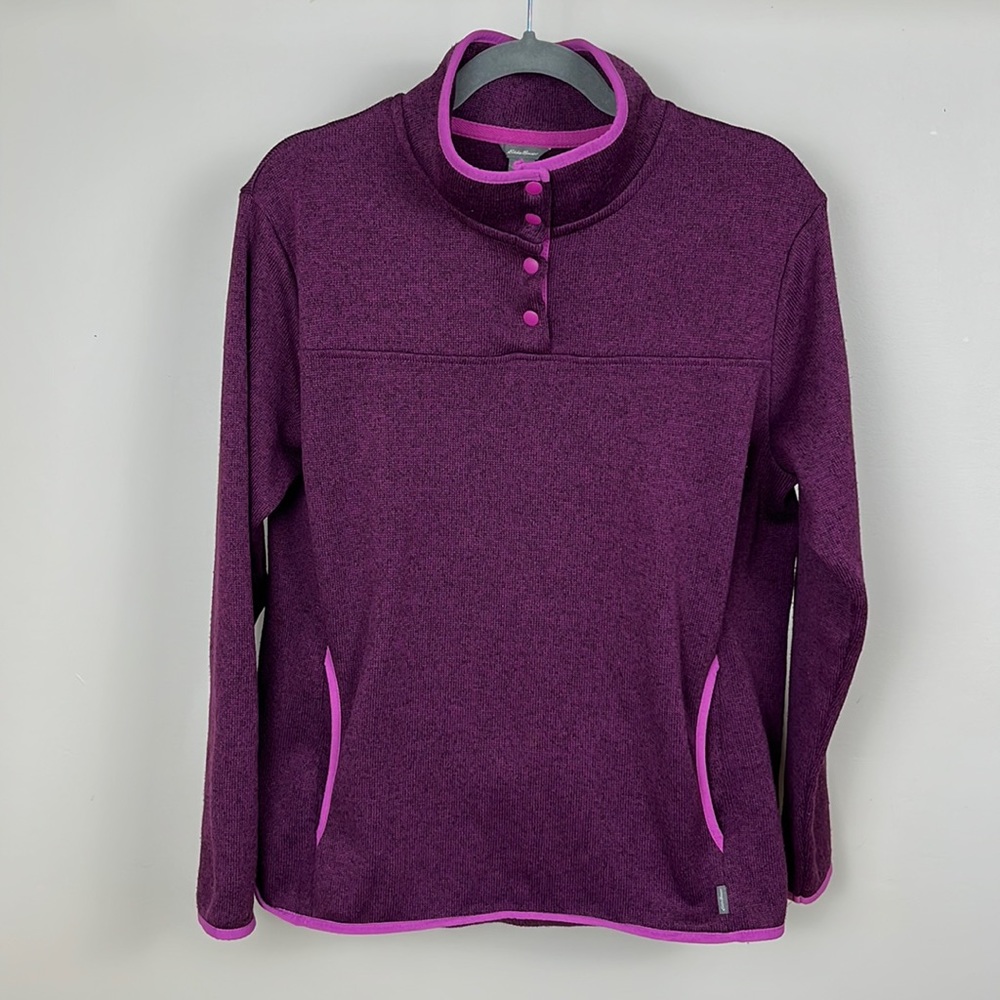 Eddie Bauer Radiator Fleece Snap Mock Neck Sweater - Picture 2 of 9